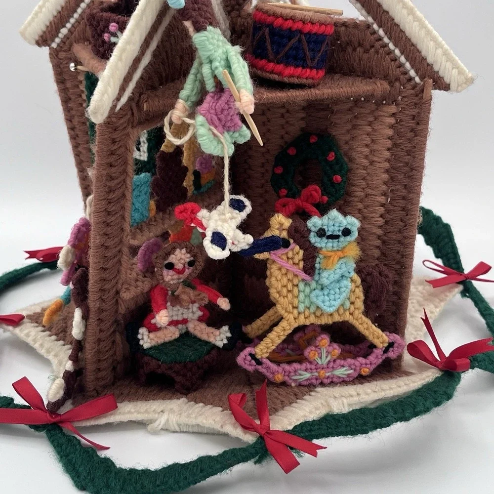 NORTH POLE COMPLETED Plastic Canvas‎ Santa's Workshop Christmas Hanging Mobile
